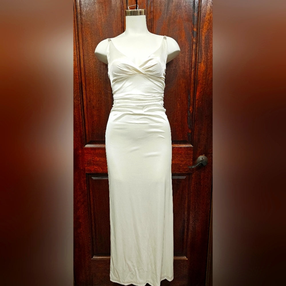 Long Slinky White gown